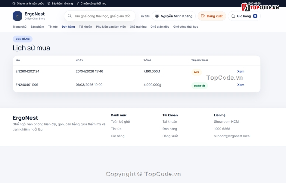Website bán ghế,Web bán hàng văn phòng,đồ án Web bán hàng